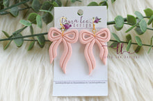 Bow Clay Earrings || Peach || Made to Order
