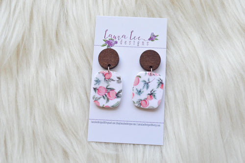 Angel Square Clay Earrings || Peaches