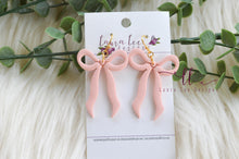 Bow Clay Earrings || Peach || Made to Order