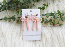 Bow Clay Earrings || Peach || Made to Order