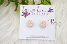 Round Clay Stud Earrings || Barely Pink Lace || Made to Order