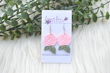 Rose Clay Earrings || Light Pink