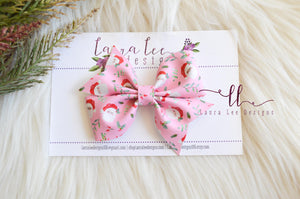 Mya Bow Style || Pink Santa Vegan Leather