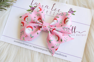 Mya Bow Style || Pink Santa Vegan Leather