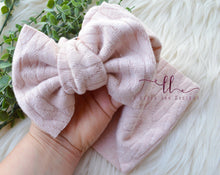 Large Julia Bow Headwrap || Pale Pink Sweater