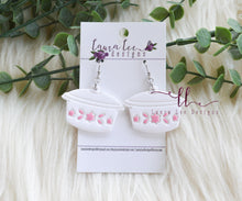 Vintage Dishes Clay Earrings || Pink || Made to Order
