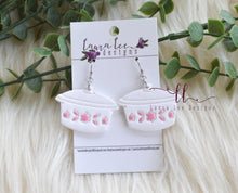 Vintage Dishes Clay Earrings || Pink || Made to Order