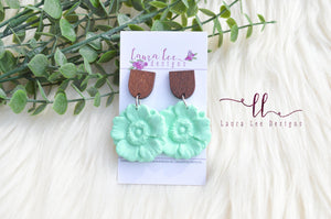 Poppy Flower Clay Earrings || You Choose Color || Made to Order