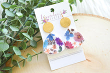 Shelly Clay Earrings || Faux Pressed Flowers