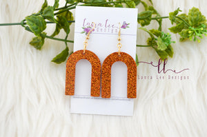 Arch Resin Earrings || Pumpkin Spice Glitter