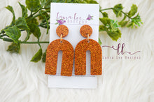 Stud Arch Resin Earrings || Pumpkin Spice Glitter