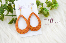 Teardrop Resin Earrings || Pumpkin Spice Glitter