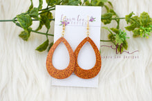 Teardrop Resin Earrings || Pumpkin Spice Glitter