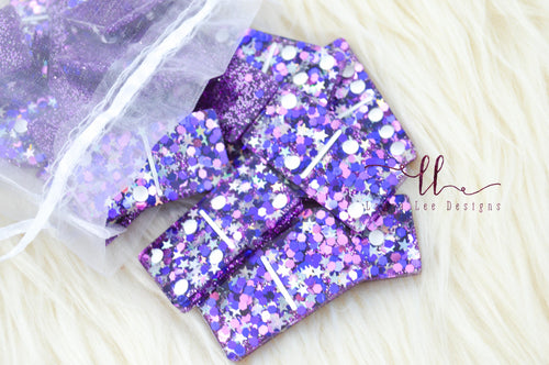 Domino Set || Purple Galaxy Glitter