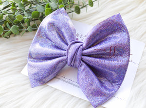 Large Julia Bow Style Bow || Purple Holographic