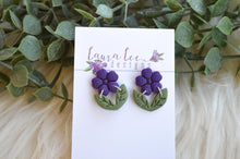 Purple Tiny Flowers Clay Earrings || Choose Earring Style