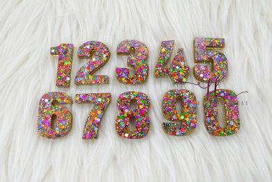 Number Set || Rainbow Glitter