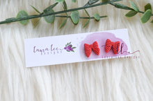 Bow Clay Stud Earrings || Red || Made to Order