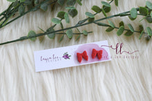 Bow Clay Stud Earrings || Red || Made to Order