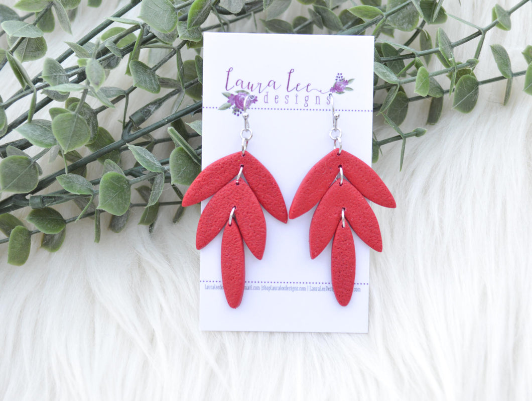 Cassie Clay Earrings || Red || Made to Order