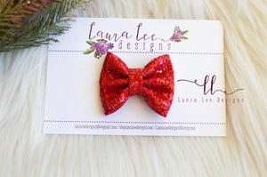 Mini Millie Bow Style || Red Glitter