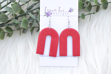 Nova Large Arch Clay Earrings || Red