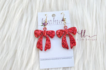 Resin Bow Earrings || Red Glitter || READY TO SHIP