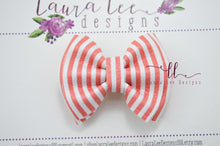 Mini Millie Bow Style || Red Seersucker Stripes Vegan Leather
