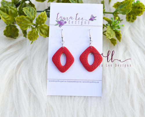Frankie Clay Earrings || Red