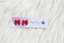 Bow Clay Stud Earrings || Red || Made to Order