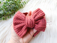 Large Julia Bow Headwrap || Rust Sweater