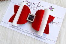 Stacked Rosie Style Bow || Santa Buckle || Clip Only