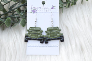 Off Road Clay Earrings || Sarge Green