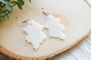 Sheet Ghost Resin Earrings || White Holographic