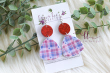 Shelly Clay Earrings || 4th of July Plaid