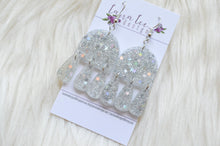 Drops Resin Earrings || Silver Star Glitter