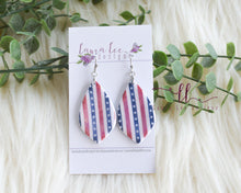 Ursa Clay Earrings || 4th of July Stripes