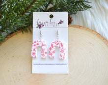 Nova Small Arch Clay Earrings || Red and White Christmas