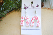 Nova Small Arch Clay Earrings || Red and White Christmas