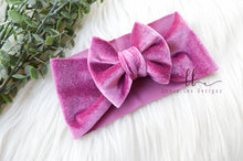 Small Julia Bow Headwrap || Hot Pink Velvet