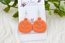 Jack O Lantern Clay Earrings || Orange
