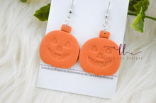 Jack O Lantern Clay Earrings || Orange