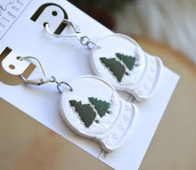 Snow Globe Clay Earrings || Christmas Tree Snow Globes | Made to Order
