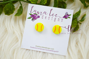 Round Clay Stud Earrings || Softballs || Made to Order