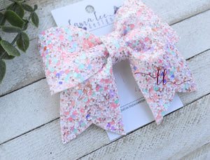 Large Missy Bow || Spring Glittered Glitter