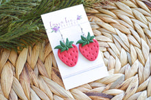 Clay Earrings || Strawberries || Made to Order