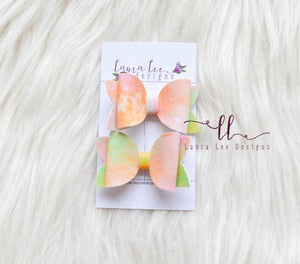 Pippy Style Pigtail Bow Set || Summer Sunset