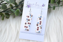 Small Clay Bar Drop Earrings || Sunflowers