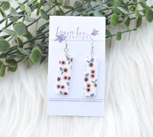 Small Clay Bar Drop Earrings || Sunflowers