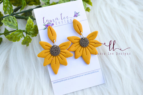 Sunflower Earrings || Mustard Yellow